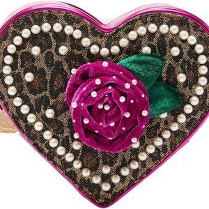 NWT Betsey Johnson Leopard Heart Crossbody